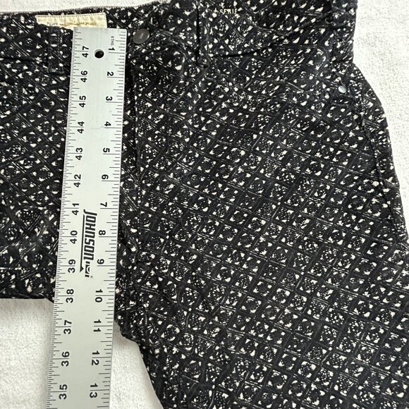 Pilcro Anthropologie Serif Pants Black White Print Micro Corduroy Stretch 31 - Picture 7 of 9